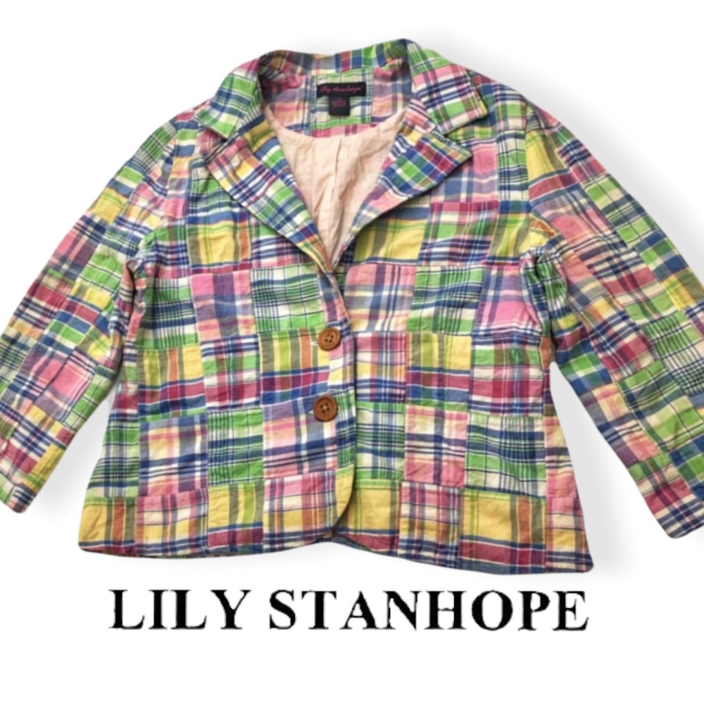 Lily Stanhope Madras Plaid Patchwork Blazer